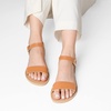 image:imageDREAM PAIRS Womens Ankle Strap Flat Sandals Open Toes One Band Buckle Summer Dressy SandalsTan