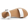 image:imageDREAM PAIRS Womens Ankle Strap Flat Sandals Open Toes One Band Buckle Summer Dressy SandalsWhitepu