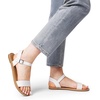 image:imageDREAM PAIRS Womens Ankle Strap Flat Sandals Open Toes One Band Buckle Summer Dressy SandalsWhitepu