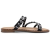 image:imageDREAM PAIRS Womens Clear Studded Rhinestone Slide Sandals Slip on Open Toe Cute Flat Sandals for SummerBlackPuRivet