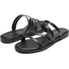 image:imageDREAM PAIRS Womens Clear Studded Rhinestone Slide Sandals Slip on Open Toe Cute Flat Sandals for SummerBlackpu