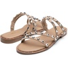 image:imageDREAM PAIRS Womens Clear Studded Rhinestone Slide Sandals Slip on Open Toe Cute Flat Sandals for SummerNudePuRivet