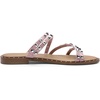 image:imageDREAM PAIRS Womens Clear Studded Rhinestone Slide Sandals Slip on Open Toe Cute Flat Sandals for SummerPinkpurivet
