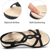 image:imageDREAM PAIRS Womens Comfort Dressy Rhinestone Summer Beach Sandals Slipon Flat Walking Orthopedic Sandals with Elastica Back StrapBlack