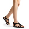 image:imageDREAM PAIRS Womens Comfort Dressy Rhinestone Summer Beach Sandals Slipon Flat Walking Orthopedic Sandals with Elastica Back StrapBlack