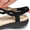 image:imageDREAM PAIRS Womens Comfort Dressy Rhinestone Summer Beach Sandals Slipon Flat Walking Orthopedic Sandals with Elastica Back StrapBlack