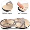 image:imageDREAM PAIRS Womens Comfort Dressy Rhinestone Summer Beach Sandals Slipon Flat Walking Orthopedic Sandals with Elastica Back StrapGrey