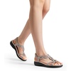 image:imageDREAM PAIRS Womens Comfort Dressy Rhinestone Summer Beach Sandals Slipon Flat Walking Orthopedic Sandals with Elastica Back StrapGrey