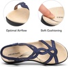 image:imageDREAM PAIRS Womens Comfort Dressy Rhinestone Summer Beach Sandals Slipon Flat Walking Orthopedic Sandals with Elastica Back StrapNavy