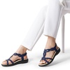 image:imageDREAM PAIRS Womens Comfort Dressy Rhinestone Summer Beach Sandals Slipon Flat Walking Orthopedic Sandals with Elastica Back StrapNavy