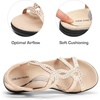 image:imageDREAM PAIRS Womens Comfort Dressy Rhinestone Summer Beach Sandals Slipon Flat Walking Orthopedic Sandals with Elastica Back StrapNude
