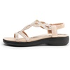 image:imageDREAM PAIRS Womens Comfort Dressy Rhinestone Summer Beach Sandals Slipon Flat Walking Orthopedic Sandals with Elastica Back StrapNude