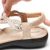 image:imageDREAM PAIRS Womens Comfort Dressy Rhinestone Summer Beach Sandals Slipon Flat Walking Orthopedic Sandals with Elastica Back StrapNude