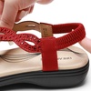 image:imageDREAM PAIRS Womens Comfort Dressy Rhinestone Summer Beach Sandals Slipon Flat Walking Orthopedic Sandals with Elastica Back StrapRed