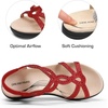 image:imageDREAM PAIRS Womens Comfort Dressy Rhinestone Summer Beach Sandals Slipon Flat Walking Orthopedic Sandals with Elastica Back StrapRed