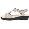 image:imageDREAM PAIRS Womens Comfort Dressy Rhinestone Summer Beach Sandals Slipon Flat Walking Orthopedic Sandals with Elastica Back StrapSilver