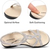 image:imageDREAM PAIRS Womens Comfort Dressy Rhinestone Summer Beach Sandals Slipon Flat Walking Orthopedic Sandals with Elastica Back StrapSilver