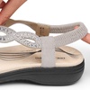 image:imageDREAM PAIRS Womens Comfort Dressy Rhinestone Summer Beach Sandals Slipon Flat Walking Orthopedic Sandals with Elastica Back StrapSilver