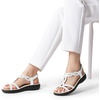 image:imageDREAM PAIRS Womens Comfort Dressy Rhinestone Summer Beach Sandals Slipon Flat Walking Orthopedic Sandals with Elastica Back StrapWhite