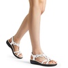 image:imageDREAM PAIRS Womens Comfort Dressy Rhinestone Summer Beach Sandals Slipon Flat Walking Orthopedic Sandals with Elastica Back StrapWhite
