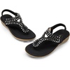 image:imageDREAM PAIRS Womens Comfortable Dressy Flat Sandals Rhinestone Elastic TStrap Thong Sandals for Summer BeachBlack