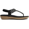 image:imageDREAM PAIRS Womens Comfortable Dressy Flat Sandals Rhinestone Elastic TStrap Thong Sandals for Summer BeachBlack
