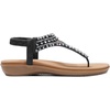image:imageDREAM PAIRS Womens Comfortable Dressy Flat Sandals Rhinestone Elastic TStrap Thong Sandals for Summer BeachBlackBrownnubuck