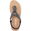 image:imageDREAM PAIRS Womens Comfortable Dressy Flat Sandals Rhinestone Elastic TStrap Thong Sandals for Summer BeachBlackBrownnubuck