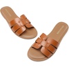 image:imageDREAM PAIRS Womens Dressy Slide Sandals Slipon Comfortable Slides Fashion Casual Open Toe Summer Beach SandalsBrown