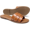 image:imageDREAM PAIRS Womens Dressy Slide Sandals Slipon Comfortable Slides Fashion Casual Open Toe Summer Beach SandalsBrown