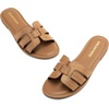 image:imageDREAM PAIRS Womens Dressy Slide Sandals Slipon Comfortable Slides Fashion Casual Open Toe Summer Beach SandalsBrownraffia