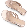 image:imageDREAM PAIRS Womens Fashion Rhinestones Design Slides Sandals Dress Daily Flat Sandals for SummerChampagneGoldpu