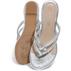 image:imageDREAM PAIRS Womens Fashion Rhinestones Design Slides Sandals Dress Daily Flat Sandals for SummerSilver