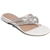 image:imageDREAM PAIRS Womens Fashion Rhinestones Design Slides Sandals Dress Daily Flat Sandals for SummerWhite