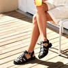 image:imageDREAM PAIRS Womens Fisherman Gladiator Braided Flat Sandal Cute Woven Strappy Closed Toe Shoes for SummerBlackpu