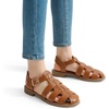 image:imageDREAM PAIRS Womens Fisherman Gladiator Braided Flat Sandal Cute Woven Strappy Closed Toe Shoes for SummerBrownpu
