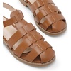 image:imageDREAM PAIRS Womens Fisherman Gladiator Braided Flat Sandal Cute Woven Strappy Closed Toe Shoes for SummerBrownpu