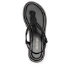 image:imageDREAM PAIRS Womens Flat Sandals Dressy Summer Stappy Comfortable Ankle Elastic TStrap Beach Thong SandalsAll Black