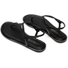 image:imageDREAM PAIRS Womens Flat Sandals Dressy Summer Stappy Comfortable Ankle Elastic TStrap Beach Thong SandalsAll Black