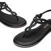 image:imageDREAM PAIRS Womens Flat Sandals Dressy Summer Stappy Comfortable Ankle Elastic TStrap Beach Thong SandalsAll Black
