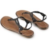 image:imageDREAM PAIRS Womens Flat Sandals Dressy Summer Stappy Comfortable Ankle Elastic TStrap Beach Thong SandalsBlack