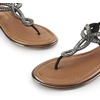 image:imageDREAM PAIRS Womens Flat Sandals Dressy Summer Stappy Comfortable Ankle Elastic TStrap Beach Thong SandalsBlackrhinestone