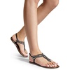 image:imageDREAM PAIRS Womens Flat Sandals Dressy Summer Stappy Comfortable Ankle Elastic TStrap Beach Thong SandalsBlackrhinestone