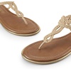 image:imageDREAM PAIRS Womens Flat Sandals Dressy Summer Stappy Comfortable Ankle Elastic TStrap Beach Thong SandalsNude