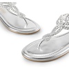 image:imageDREAM PAIRS Womens Flat Sandals Dressy Summer Stappy Comfortable Ankle Elastic TStrap Beach Thong SandalsSilver