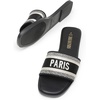 image:imageDREAM PAIRS Womens Flat Sandals Slip On Slides Sandals Square Open Toe Jacquard Braided Fashion Slides Casual Beach Slippers for SummerAll Black