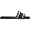 image:imageDREAM PAIRS Womens Flat Sandals Slip On Slides Sandals Square Open Toe Jacquard Braided Fashion Slides Casual Beach Slippers for SummerAll Black