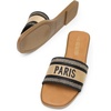 image:imageDREAM PAIRS Womens Flat Sandals Slip On Slides Sandals Square Open Toe Jacquard Braided Fashion Slides Casual Beach Slippers for SummerBlack