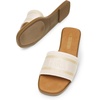 image:imageDREAM PAIRS Womens Flat Sandals Slip On Slides Sandals Square Open Toe Jacquard Braided Fashion Slides Casual Beach Slippers for SummerNude