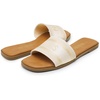 image:imageDREAM PAIRS Womens Flat Sandals Slip On Slides Sandals Square Open Toe Jacquard Braided Fashion Slides Casual Beach Slippers for SummerNude